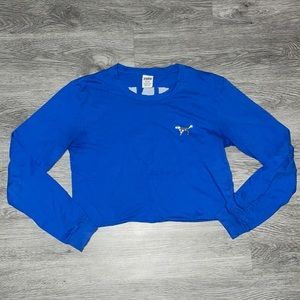 Blue sequins crop top